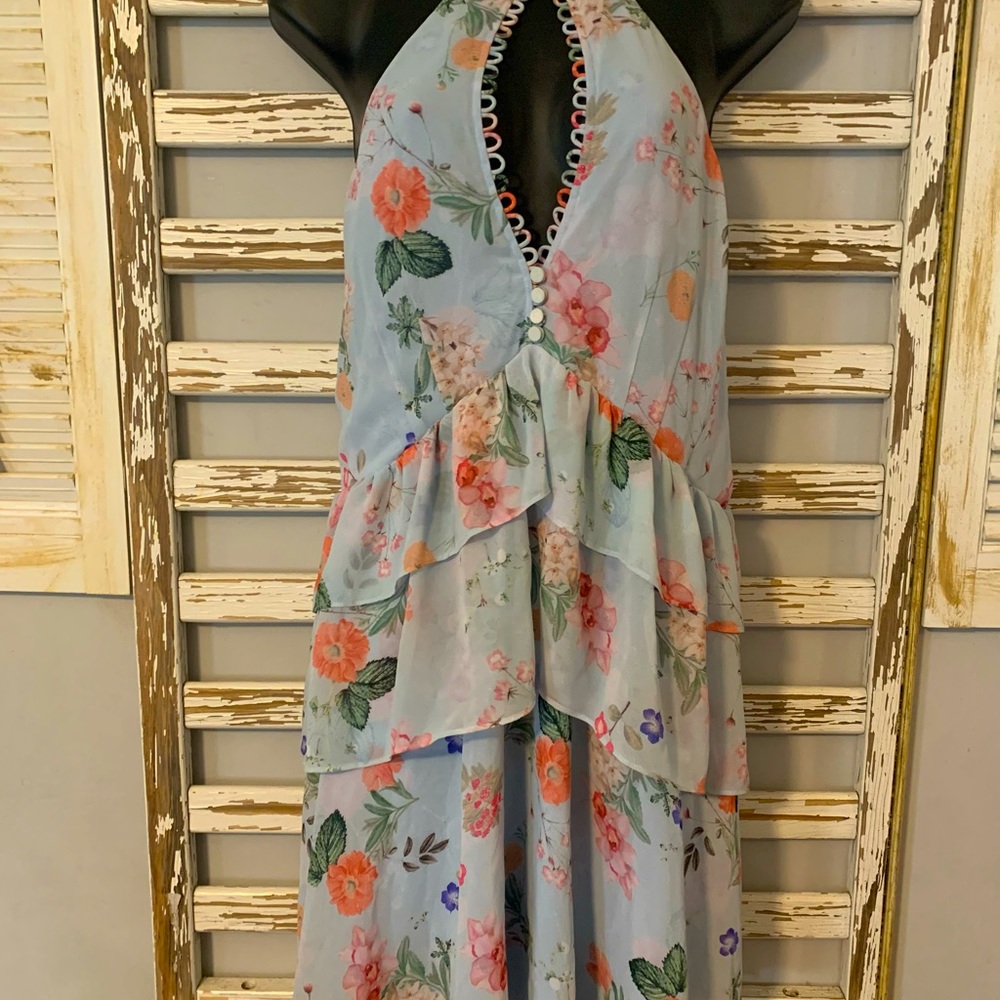 NWT Express Blue floral dress size 14